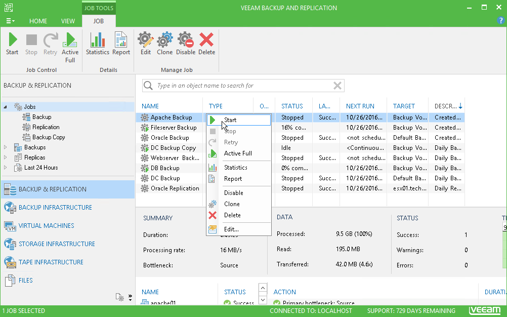 Erstellen Sie Backups und Replikate Ihrer VMs entweder lokal für eine hohe Availability oder extern zur Unterstützung von Disaster Recovery.