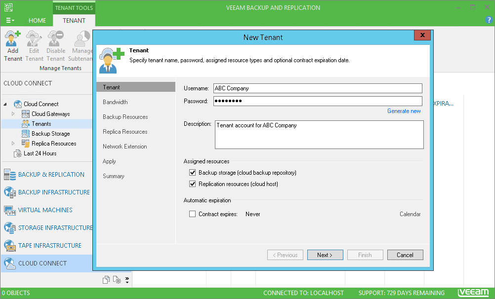 Festlegen der Details der Cloud Connect-Nutzer